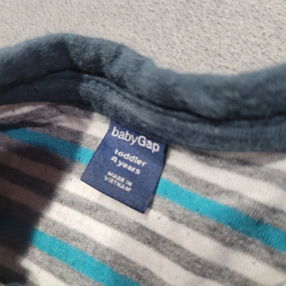 Baby Gap Henley Shirt Toddler Boys‎ Blue Slub Knit Long Sleeve Casual Minimalist